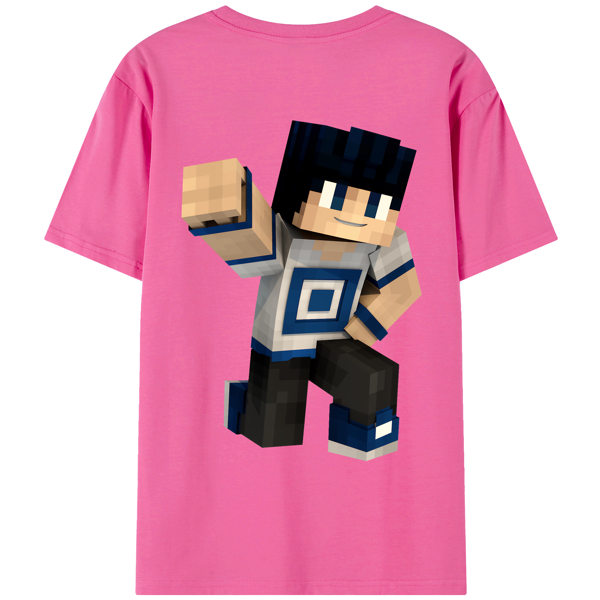 （画像用） マインクラフト ブロックの世界 Minecraft MC Block world レディース半袖Tシャツ(バックプリント)